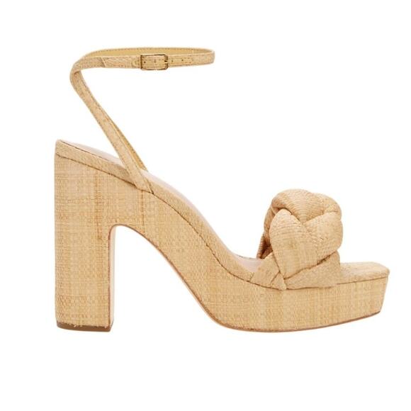 Loeffler Randall Fea braided woven platform neutral beige natural heel 7 - Picture 3 of 16